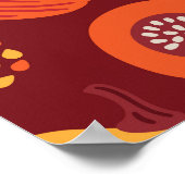 感謝的なカボチャ茶色のシームレスなパターン。 ポスター (角)