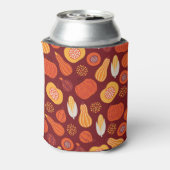感謝的なカボチャ茶色のシームレスなパターン。 缶クーラー (缶裏面)