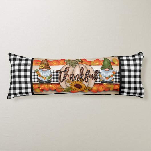 感謝的格言バッファロープレイド ボディピロー (正面)