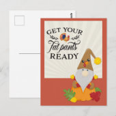 感謝祭あなたの太ったズボンを準備おもしろいする ポストカード (正面/裏面)