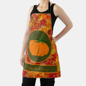 感謝祭おめでとう！キラキラのメープル葉の/カボチャ エプロン (インサイチュ)