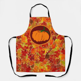 感謝祭おめでとう！キラキラのメープル葉の/カボチャ エプロン