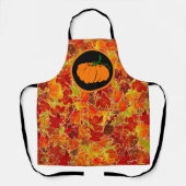 感謝祭おめでとう!キラキラのメープル葉の/カボチャ エプロン (正面)