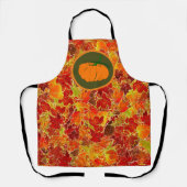 感謝祭おめでとう！キラキラのメープル葉の/カボチャ エプロン (正面)