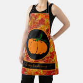 感謝祭おめでとう！キラキラのメープル葉の/カボチャ エプロン (インサイチュ)