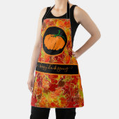 感謝祭おめでとう！キラキラのメープル葉の/カボチャ エプロン (インサイチュ)