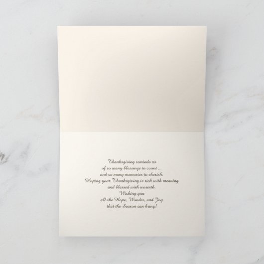 感謝祭おめでとう。ファインアートグリーティングカード シーズンカード (内部)