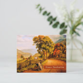 感謝祭おめでとう。ファインアート ポストカード (スタンド正面)