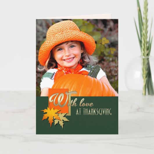 感謝祭おめでとう。フォトカカスタムード シーズンカード (正面)