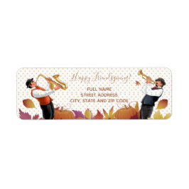 感謝祭おめでとう！フレンドシップジャズミュージックレトロ ラベル