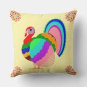 感謝祭おめでとう。ポーランドデザイン花。 クッション (裏面)