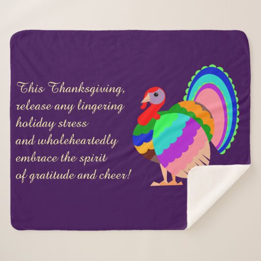 感謝祭おめでとう。ポーランドデザイン花。 シェルパブランケット (正面(横))