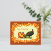 感謝祭おめでとう。ヴィンテージデザインはがき ポストカード (スタンド正面)