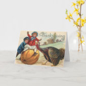 感謝祭おめでとう！(ヴィンテージ) カード (黄色い花)