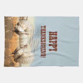 感謝祭おめでとう！編集可能な男性の贈り物 キッチンタオル