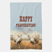 感謝祭おめでとう！編集可能な男性の贈り物 キッチンタオル (縦)