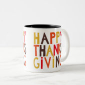 感謝祭おめでとう！2音式コーヒーマグ ツートーンマグカップ (正面右)