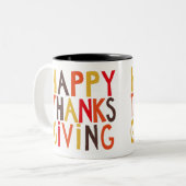 感謝祭おめでとう！2音式コーヒーマグ ツートーンマグカップ (正面左)