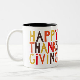 感謝祭おめでとう!2音式コーヒーマグ ツートーンマグカップ