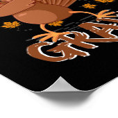 感謝祭おもしろいのダビングのデブ ポスター (角)