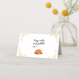 感謝祭おもしろいのテーブルディナー座席表 プレイスカード