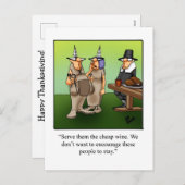 感謝祭おもしろいのユーモアのはがき シーズンポストカード (正面/裏面)