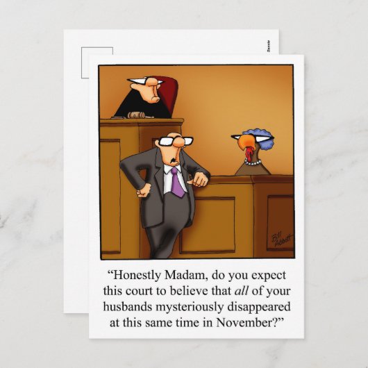 感謝祭おもしろいのユーモアのはがき シーズンポストカード (正面/裏面)