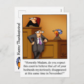 感謝祭おもしろいのユーモアのはがき シーズンポストカード (正面/裏面)