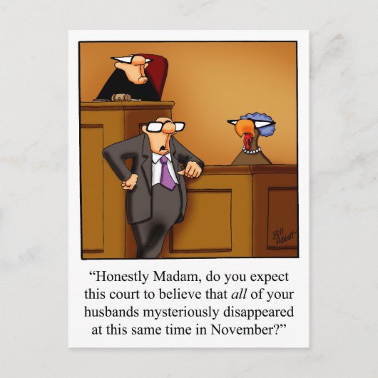 感謝祭おもしろいのユーモアのはがき シーズンポストカード (正面)