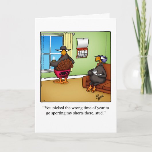 感謝祭おもしろいのユーモアのグリーニングカード シーズンカード (正面)