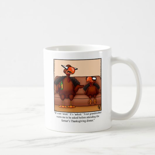感謝祭おもしろいのユーモア・マグ コーヒーマグカップ (右)