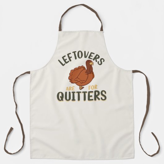 感謝祭おもしろいの七面鳥の残り物 エプロン (正面)