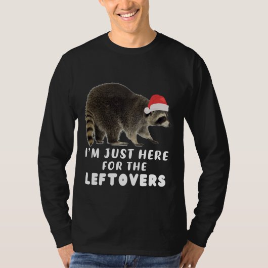 感謝祭おもしろいの可愛いアライグマのクリスマスサンタハット Tシャツ (正面)