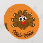 感謝祭おもしろいの夕食パーティー 招待状 (正面/裏面)