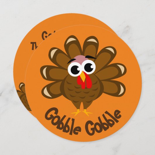 感謝祭おもしろいの夕食パーティー 招待状 (正面/裏面)