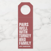 感謝祭おもしろいはっきりした用ワイン ボトルネックタグ (正面)