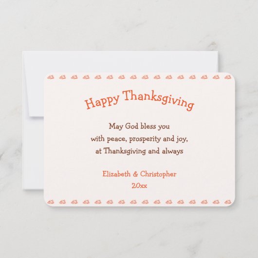 感謝祭おもしろいカードどのように七面鳥をローストレシピ 招待状 (裏面)