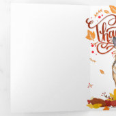 感謝祭おもしろいギフトドイツの羊飼い犬 三つ折り案内状 (内部最初)