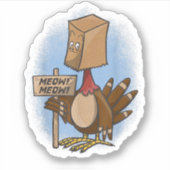 感謝祭おもしろいシャツターキーシャツ偽猫Me シール (正面)