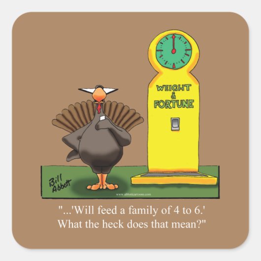 感謝祭おもしろいスクエアステッカー スクエアシール (正面)