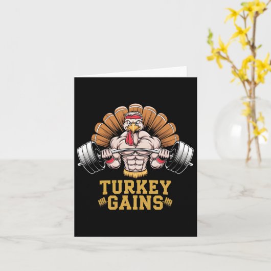 感謝祭おもしろいターキー獲得モチベーションGym Wor カード (黄色い花)