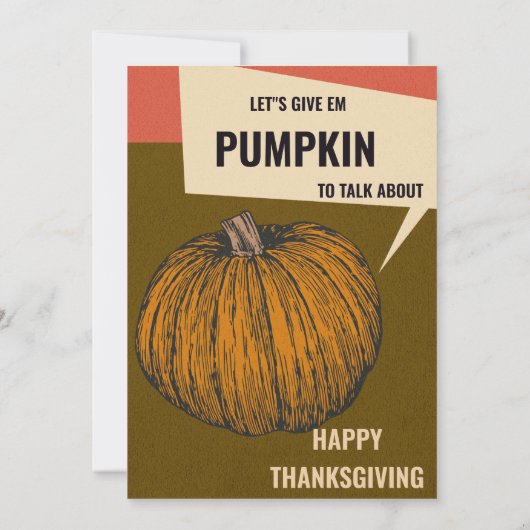 感謝祭おもしろいディナーパーティの招待状 招待状 (裏面)