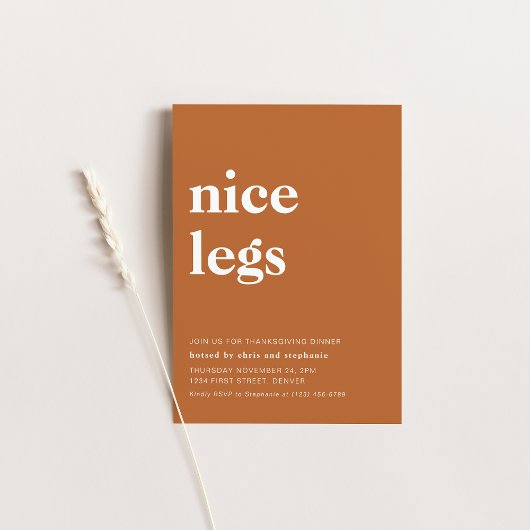 感謝祭おもしろいディナーパーティの招待状 招待状