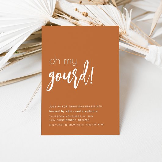 感謝祭おもしろいディナーパーティの招待状 招待状