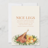 感謝祭おもしろいディナーパーティの招待状 招待状 (正面)