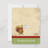 感謝祭おもしろいディナー招待状 招待状 (裏面)