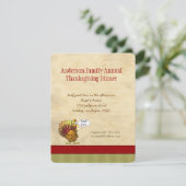感謝祭おもしろいディナー招待状 招待状 (スタンド正面)