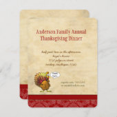 感謝祭おもしろいディナー招待状 招待状 (正面/裏面)