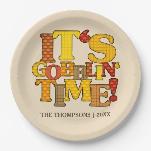 感謝祭おもしろいディナー ペーパープレート (正面)