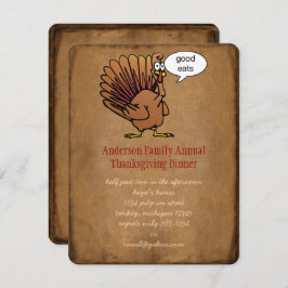 感謝祭おもしろいディナー 招待状